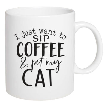 One Coast - P Graham Dunn Mugs I just want to Sip Coffee and Pet My Cat P Graham Dunn Pet Lovers Coffee Mug